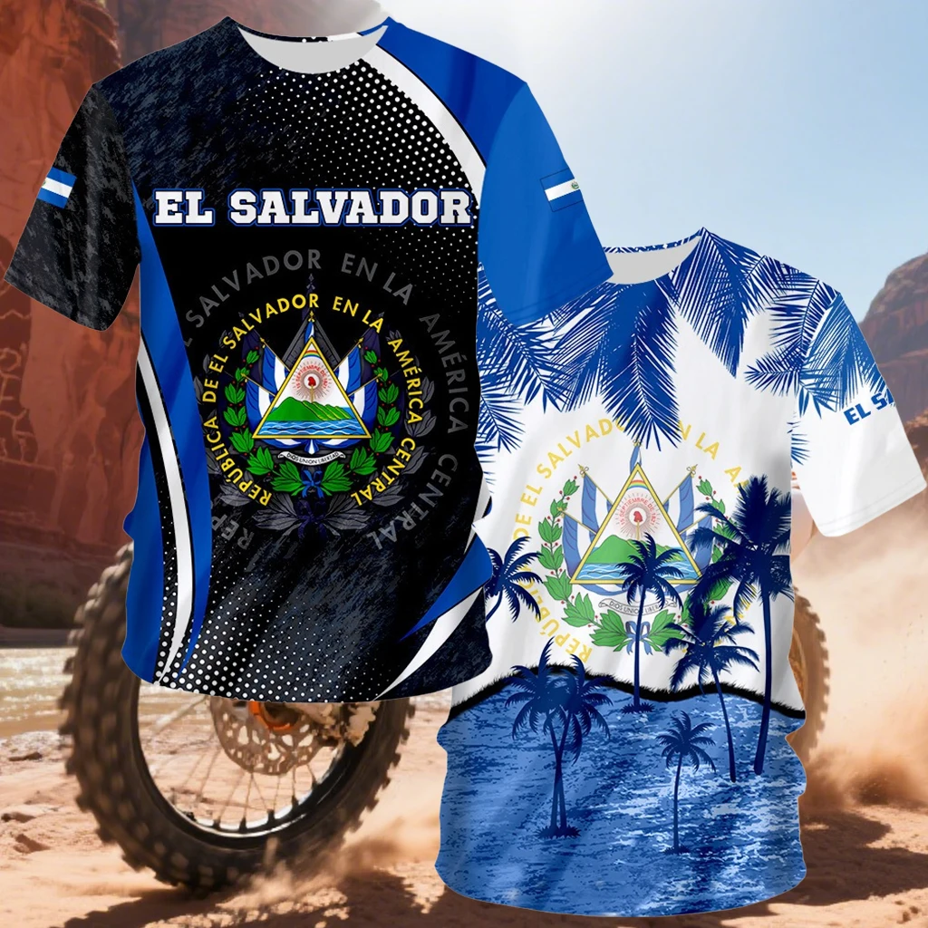 

New Men/Women El Salvador Quick Drying Breathable Motorcycle Riding T-shirt Fashion Sport Running Fitness Street Leisure T-shirt