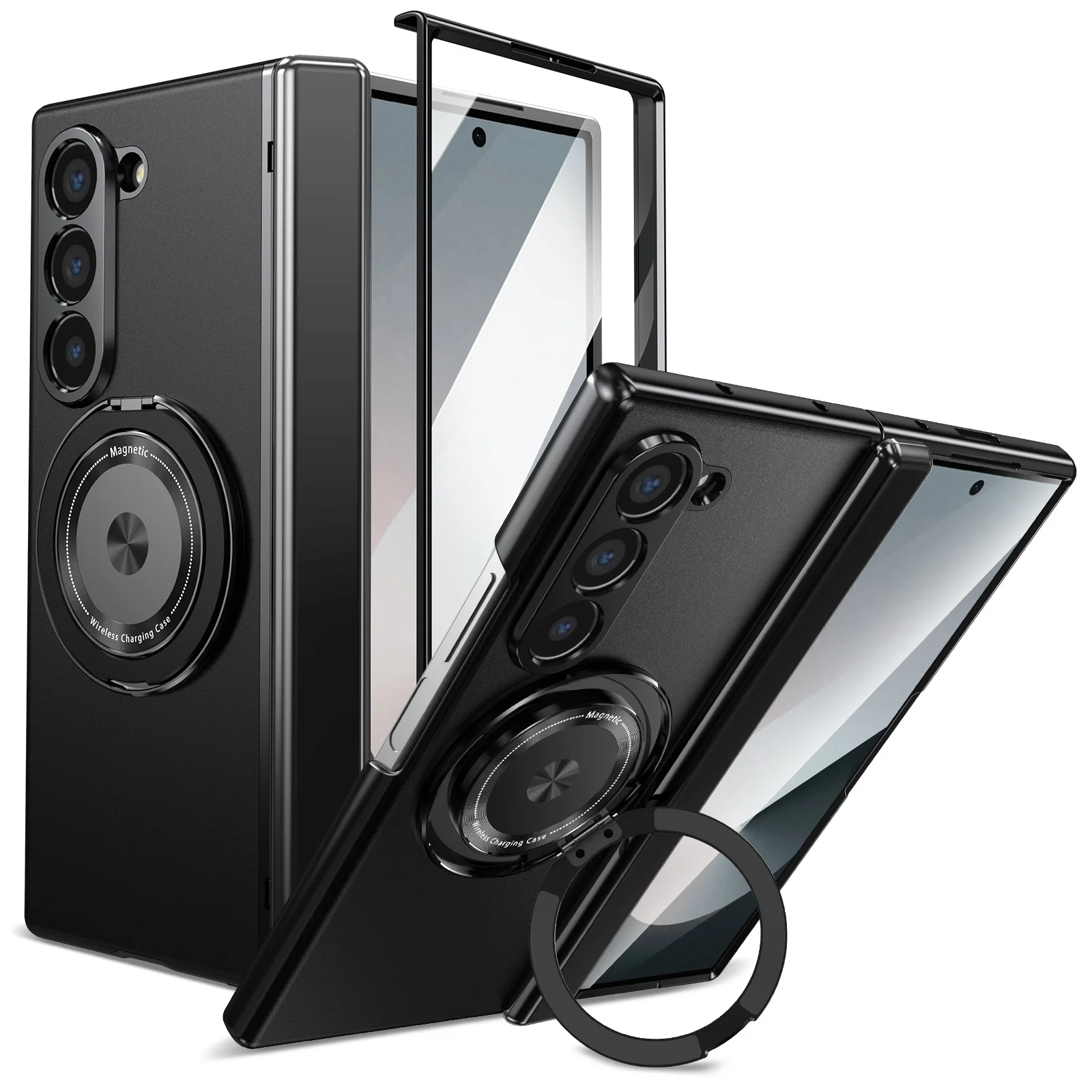 VIETAO Aluminium plaat PC achterkant Z Fold 7-telefoonhoes met 360 °   Draaibare magneet metalen beugel voor Galaxy Z Fold 7/6/5/4