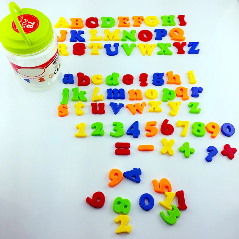 78 Pieces/Bottle Children Early Educational Alphabet Learning Refrigerator Symbol Numbers Sticker for Kitchen Dormitory