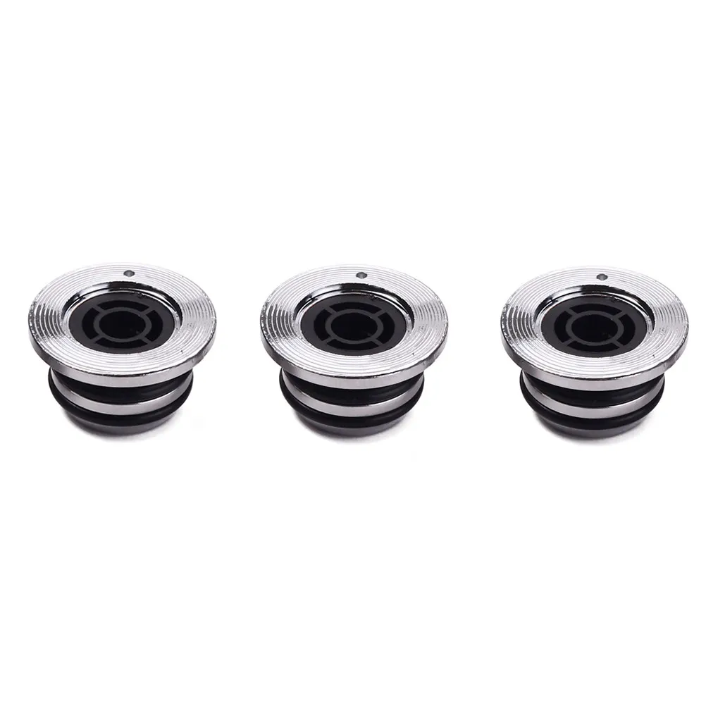 3Pcs Metal Volume Control Knob for Guitar Bass Straw Hat Style Push on Knobs Premium Build Rubber Rings Sturdy Lightweight
