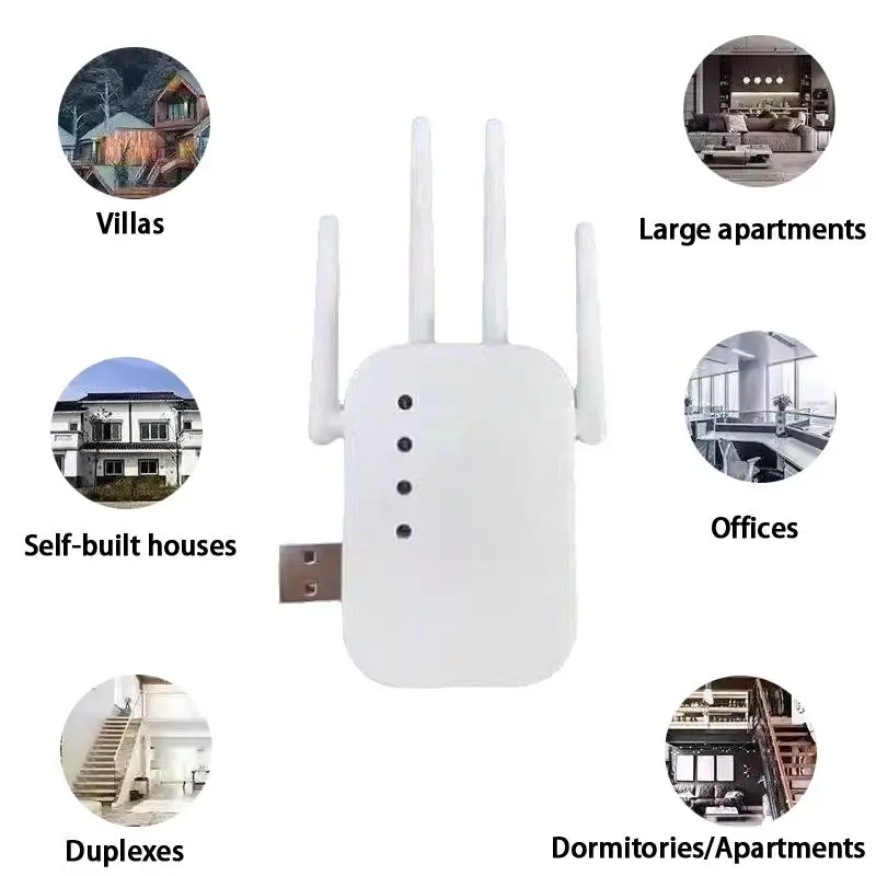 

1 шт. Wi-Fi роутер с усилителем сигнала дальнего действия, 300 Мбит/с, беспроводной репитер, расширитель сигнала Wi-Fi 2.4G, усилитель сигнала