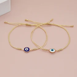 Go2boho New In Enamel Evil Eye Rope Friendship Bracelet Adjustable Women Men Kids Summer Jewelry