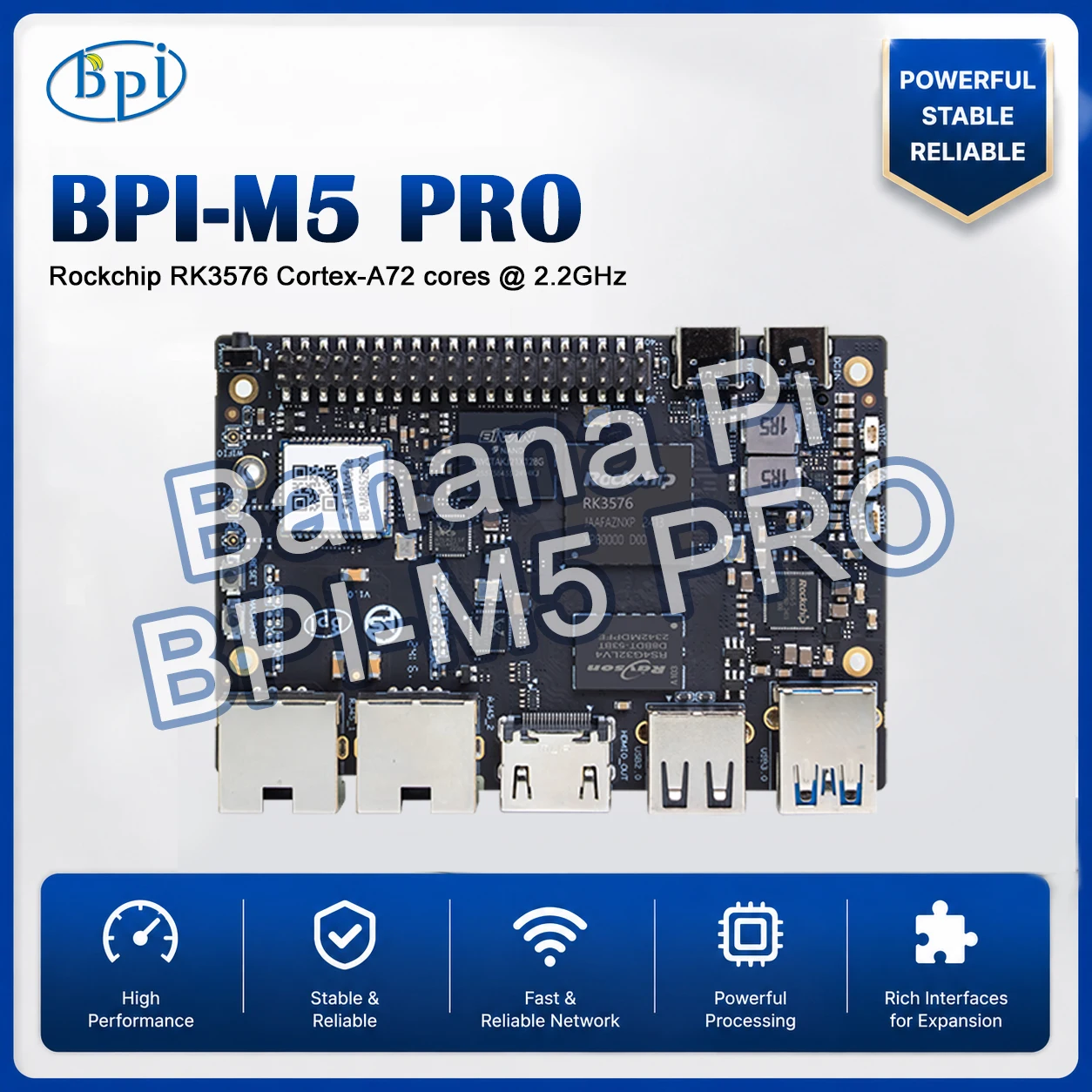 Banana Pi Bpi-M5 - BPI-M5 Pro, процессор Rockchip RK3576, 8