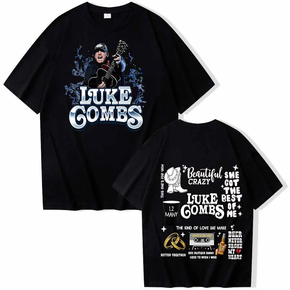 Luke Combs 2024 Tour T-Shirts Man Woman Harajuku O-Neck Short Sleeve Shirts Fans Gift