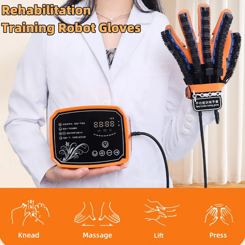 Hand Finger Rehabilitation Exerciser Robot Gloves Training Massage Gloves Stroke Hemiplegia Hand Function Recovery Health Care