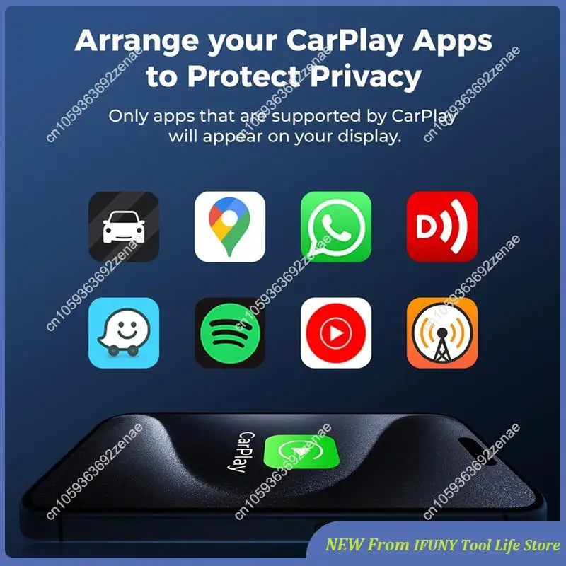 

Беспроводной адаптер Carplay для IOS Преобразование проводов в беспроводной адаптер Carplay Стабильное управление и отсутствие задержки Новый