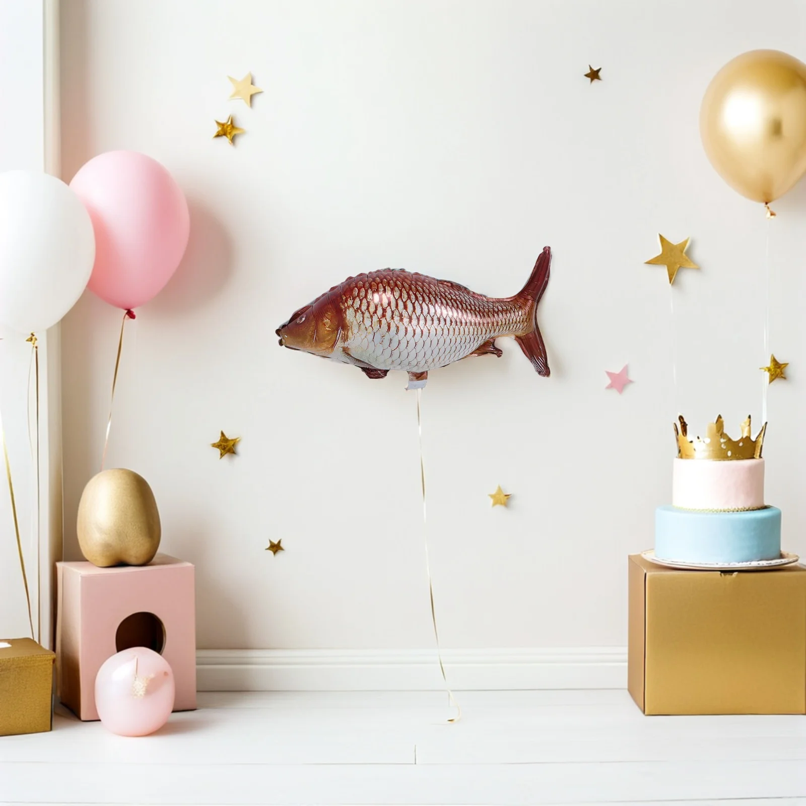 

10pcs Fish Shaped Foil Balloons Realistic Carp Inflatable Party Decorations Ocean Theme Birthday Celebration Marine Animal