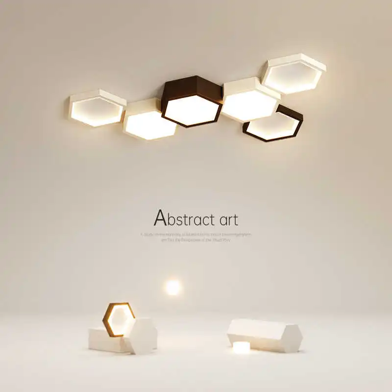 

Modern LED Ceiling Lamps Geometry Lighting For Living Room Kitchen Bedroom Balcony Study Lustre Pendent Lights Home Decorations