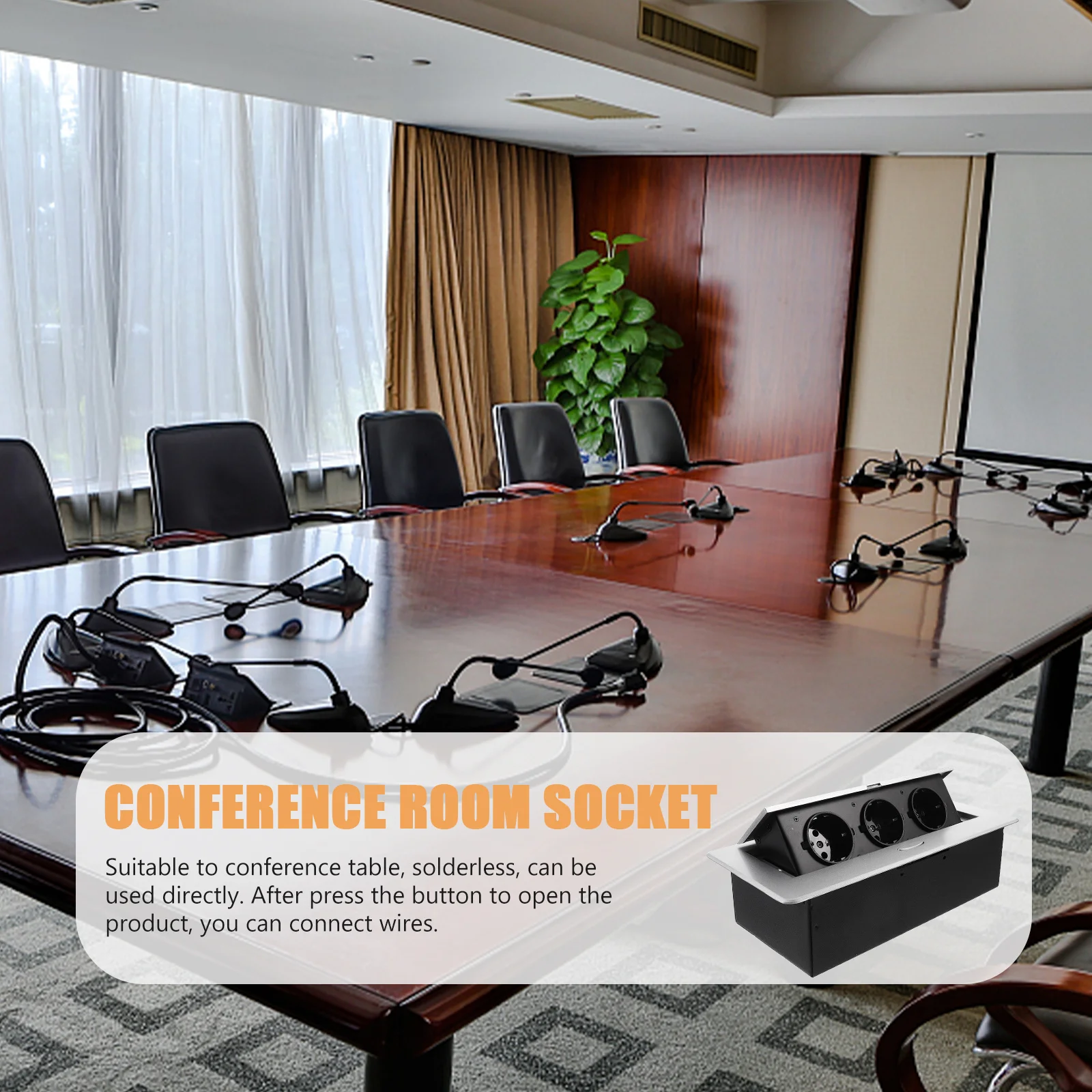 

Pop-Up Socket Damped Spring Multimedia Outlet Connection Box Suitable for Conference Table Desktop Power Outlet Socket