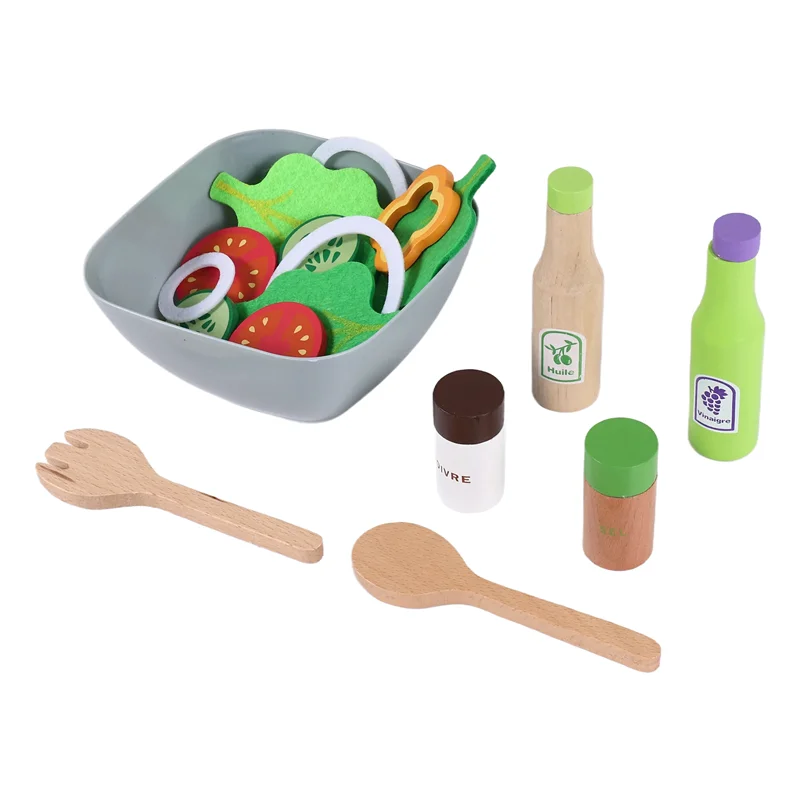 

YSUN-Children Kitchen DIY Cooking Pretend Play Simulation Wooden Kitchen Food For Kids Set