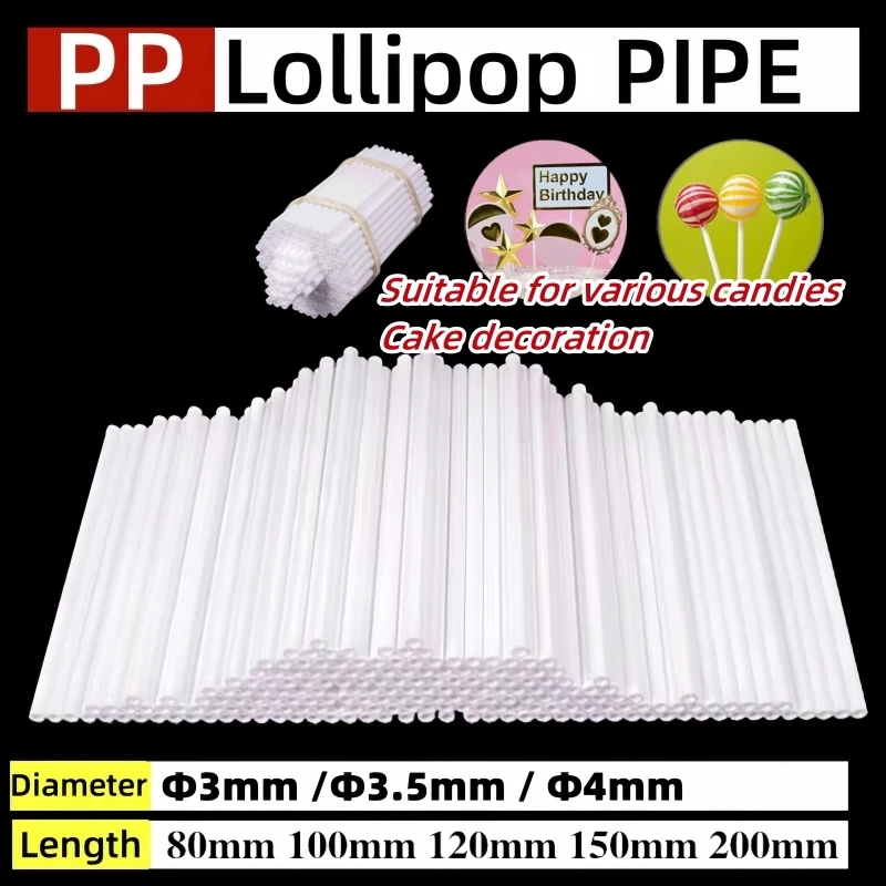 high quality White PP Plastic pipe candy stick lollipop pipe cake decoration support pipe  stick tube plastic pipe