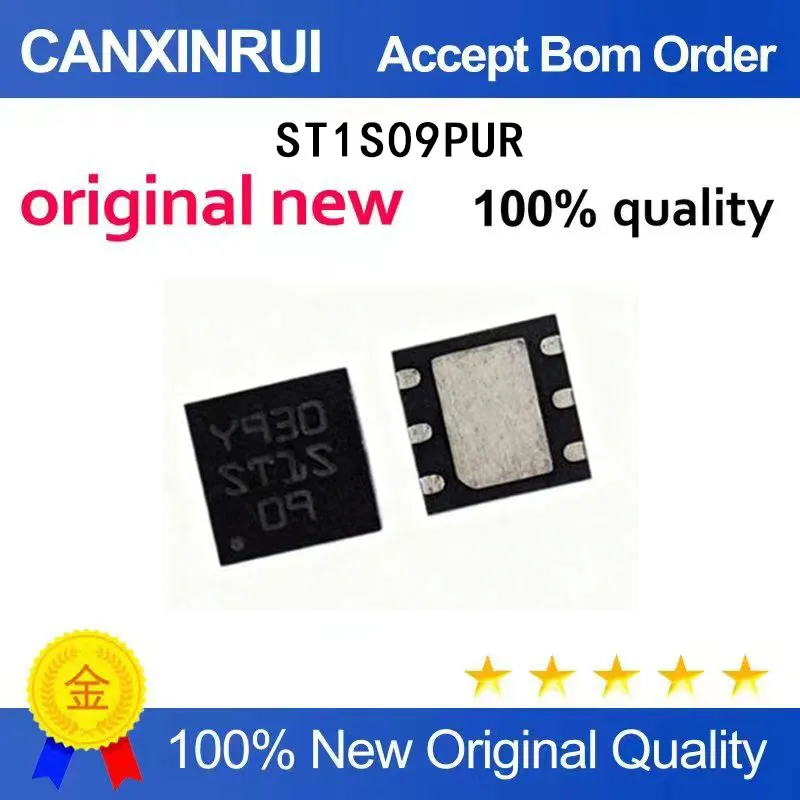 

(5-100 Pieces) Brand new original ST1S09PUR silk screen: ST1S switch regulator patch QFN6 chip