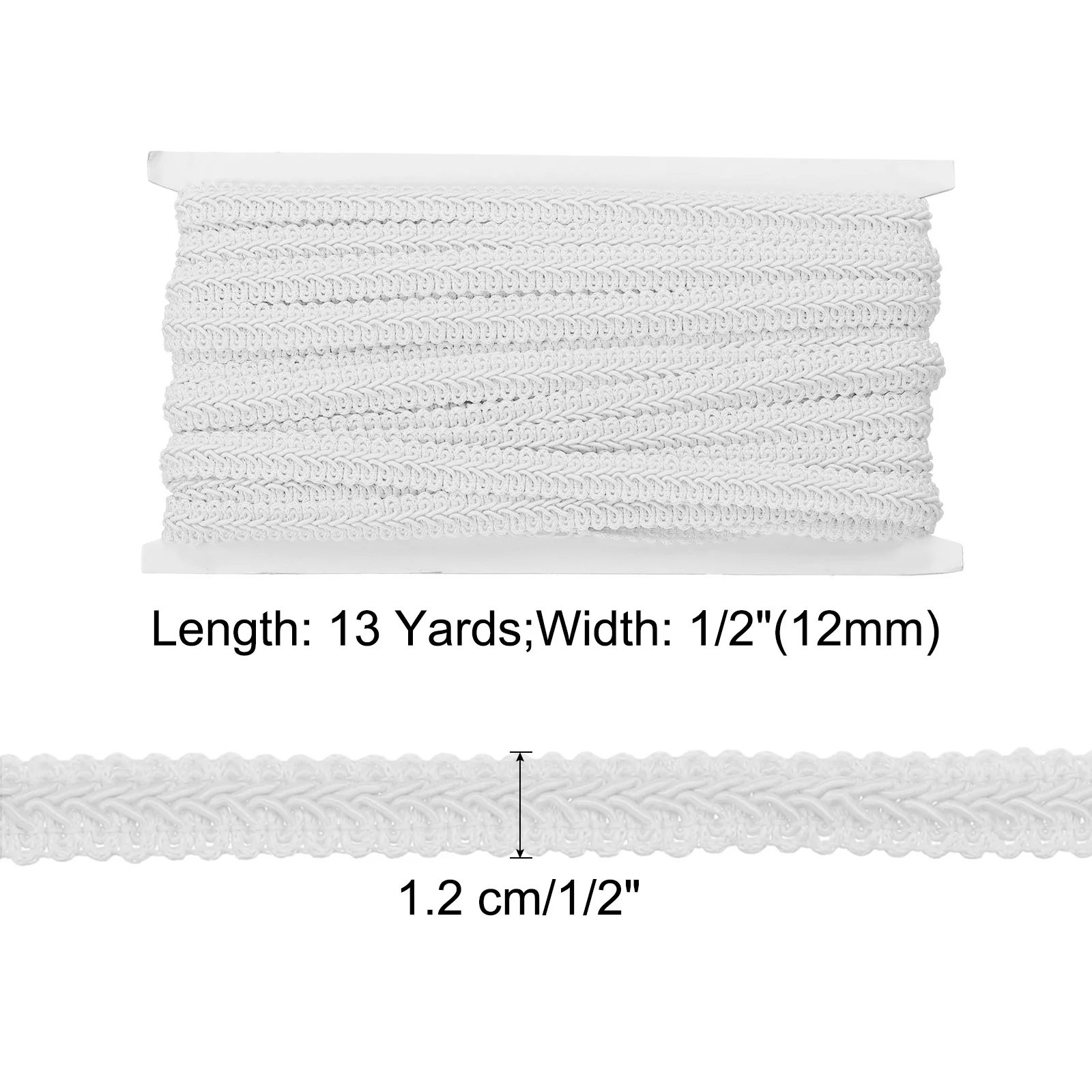 2 piezas de adorno trenzado de encaje trenzado, cinta para escote, Material decorativo para prendas, costura para manualidades DIY, 13 yardas x 1/2 "(12mm)