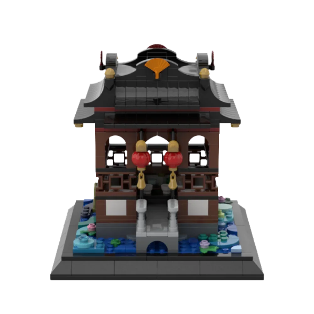 Gobricks MOC City Stree tview Tranquil Teatime bloc de construction créativité chinoise pavillon modèle briques Architecture enfant jouet cadeau