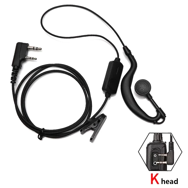 Simple Walkie Talkie Headset Earphone K-Plug Wired Two Way Ham Radio Earpiece For Baofeng BF-888S UV5R Walkie-Talkie Accessories