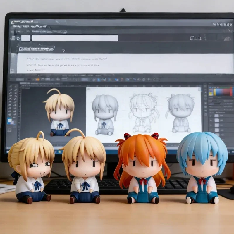 6cm Altria Ayanami Rei Asuka Q Version Pvc Figure Model Collectible Desktop Ornament Trendy Anime Toy Doll Home Decoration Gift