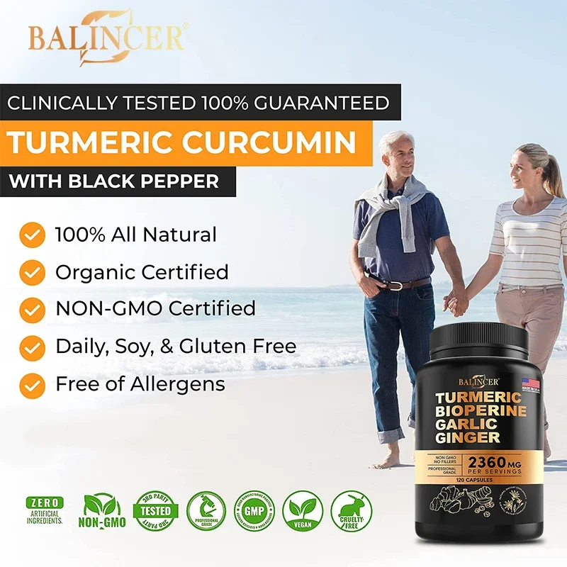 Turmeric Curcumin with Black Pepper for Optimal Absorption, Best Vegan Joint Support Supplement