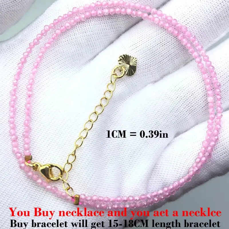 HOT Naturstein 2mm Facettierte Perlen Halskette Kristall Quarz Granat Achat Perlenketten Mode Einfacher Schmuck für Männer und Frauen Geschenke – Detail 11