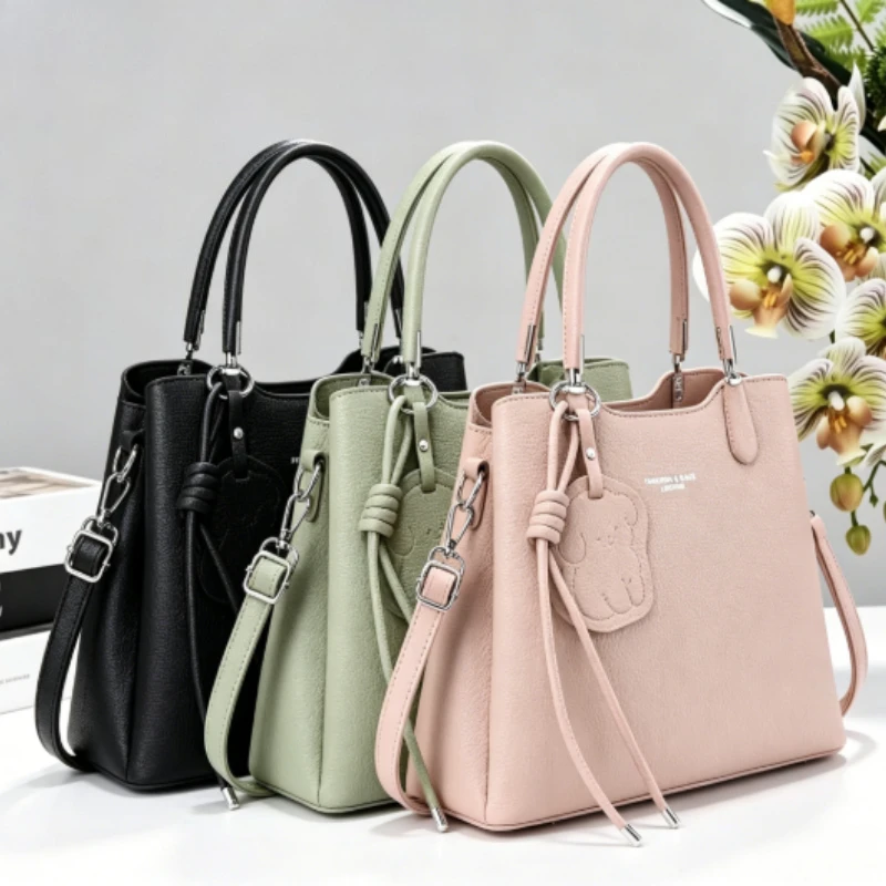

2026 New Women's Crossbody Bag Fashion High Quality Women's Handbag Solid Color High End Versatile Mom Shopping Storage Bag