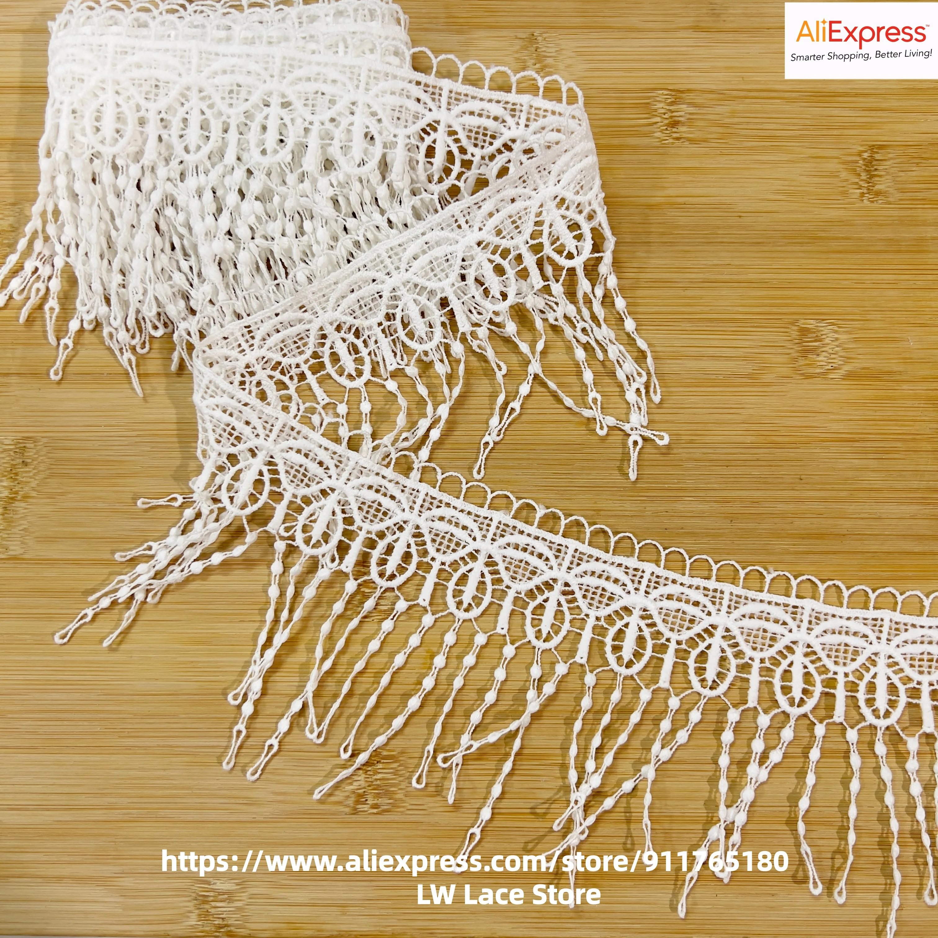 

Кружевная тесьма с бахромой и вышивкой, водорастворимая, шириной 11 см, для декора одежды, цвет: молочный, оптом, 13 м