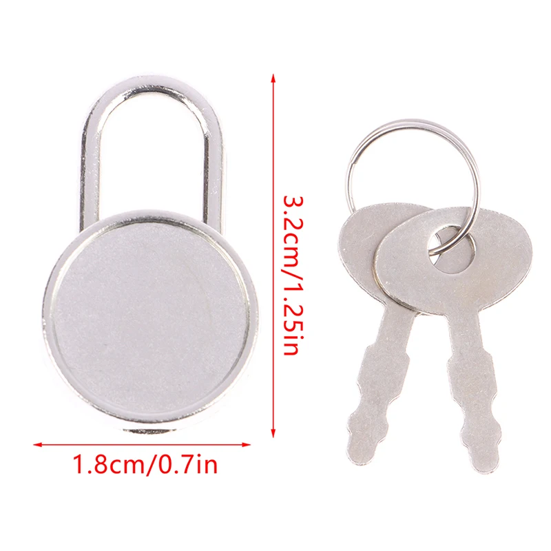 Hardware Locks With Key Lock Mini Round Shape Padlock Color Diamond For Luggage Travel Wedding Jewelry Box Diary Book Suitcase