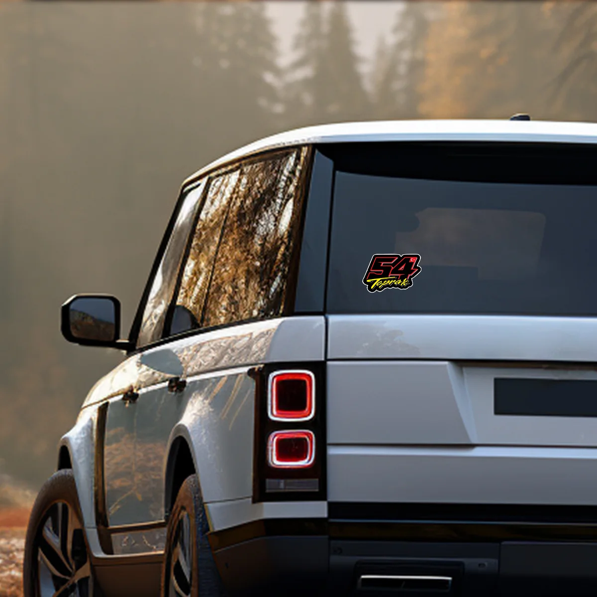 Racing Number 54 With National Flag Vinyl Stickers Waterproof Decals For Off-Road Car Truck Laptop Phone Decor