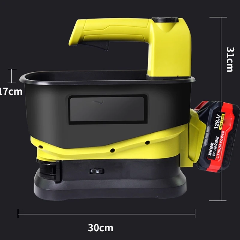Salt Spreader Handheld 5.5L Hopper for Lawn Grass Seed Fertilizer Rock Salt Ice Melt Year-Round Tool​​ Fit Makita 20v Battery