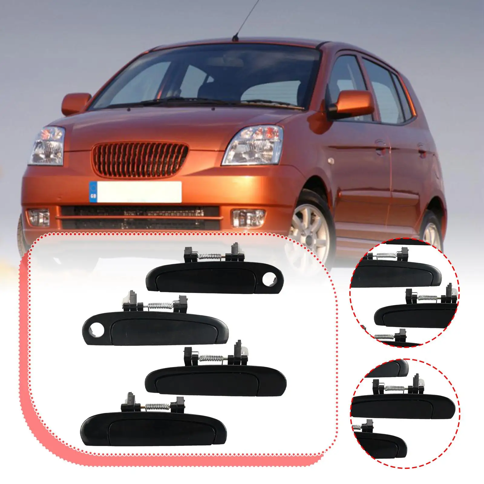 

4 шт. внешние дверные ручки автомобиля, ручки для Kia picanto 2004-2010 гг.