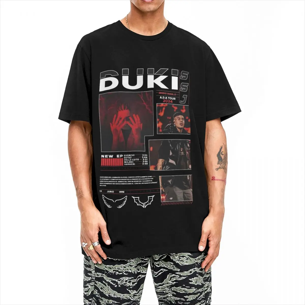 Duki ADA Tour 2024 T-Shirt Male Y2K Retro 100 Cotton T Shirts Summer Comfortable Harajuku Tee Shirt Hot Sale Oversized Tops