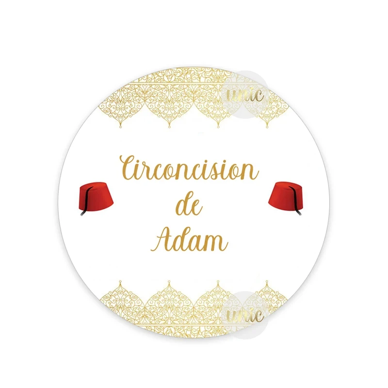 Personalized Name Stickers Customize Circumcision Mabrouk Tahara Labels Bag Gift Box Candy Labels Self-adhesive