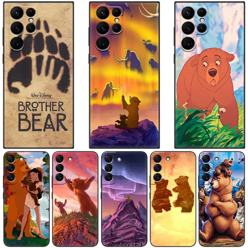 Disney Brother Bear Phone Case For Samsung Galaxy S23 S22 S21 Ultra S20 FE 5G S10E S10 Lite S9 S8 Plus S7 Edge Black Cover