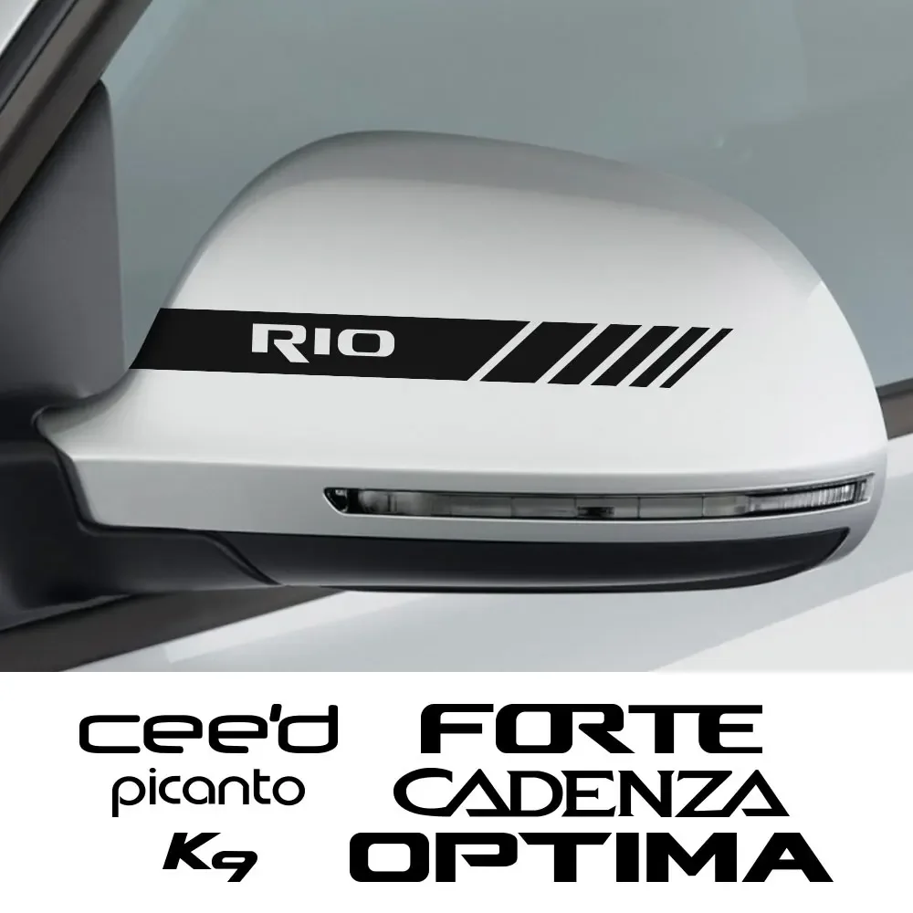 

2Pcs Car Rearview Mirror Vinyl Stickers For Kia Cadenza Ceed Forte K9 Optoma Picanto Rio Decor Decal Auto Tuning Accessories