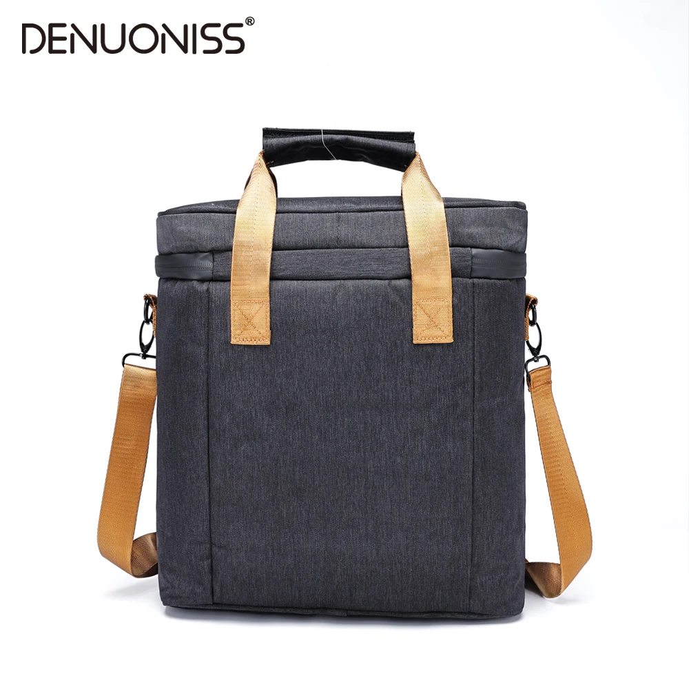 DENUONISS New Wine Cooling Bag 100% Leakproof Picnic Cooler Bag Vintage Leather Refrigerator Bag Portable Thermal Bag