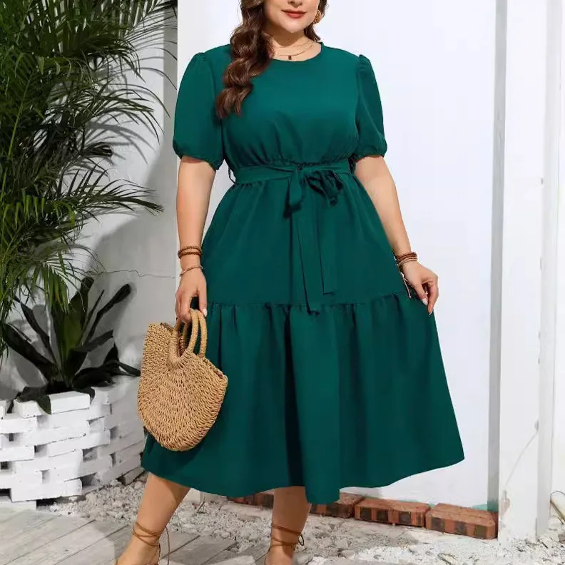 تنورة نسائية جديدة مقاس كبير لعام 2024 ملونة Dr Vintage Sle مستديرة Ne متوسطة الطول عادية Sve عبر الحدود مع Indep... #3