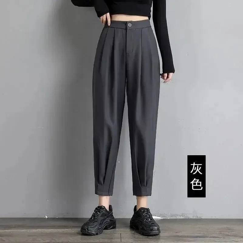 

Loose Relaxed Slim Drop Feel Versatile Oversize Women's Suit Harlan Pants 2025 Summer Fashion Commuting Simple High Waist Button