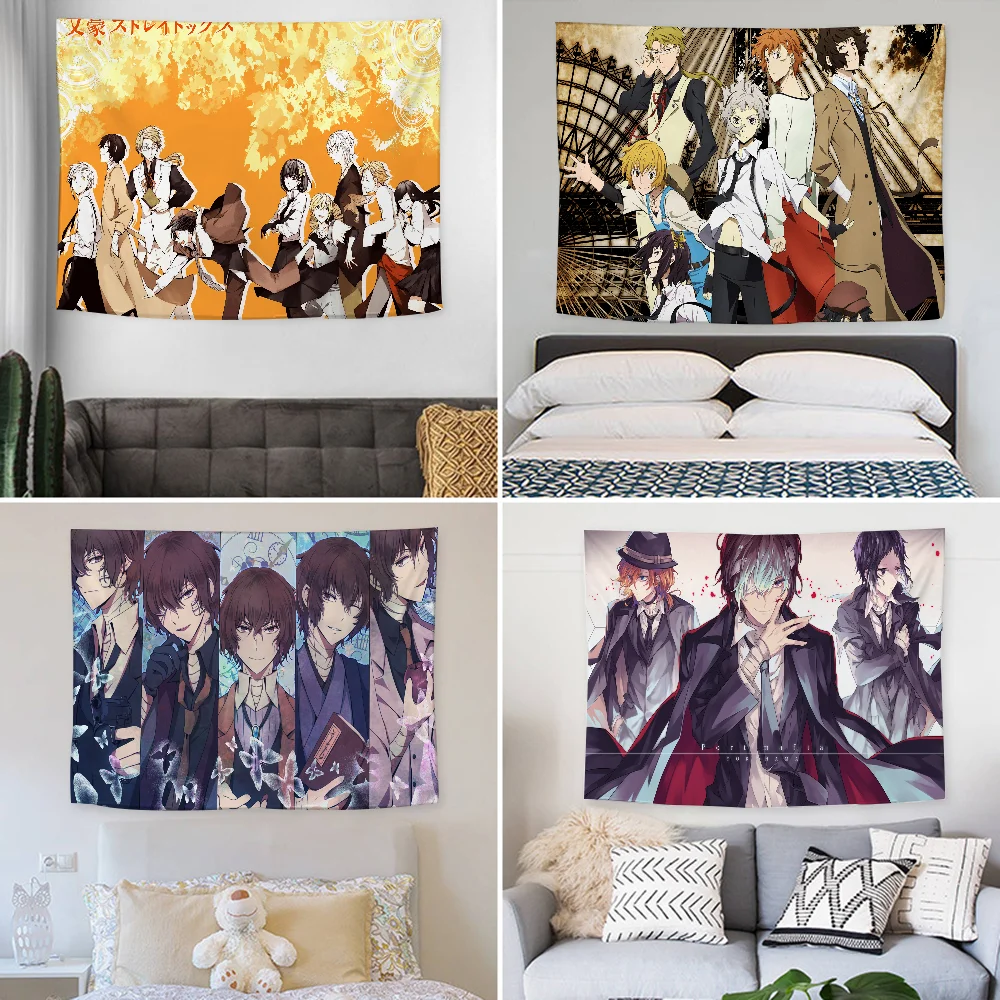 

Bungo S-Stray Dogs Anime Tapestry Decoration party Background Hanging Cloth Bedroom Tapestry Room Decor Aesthetic