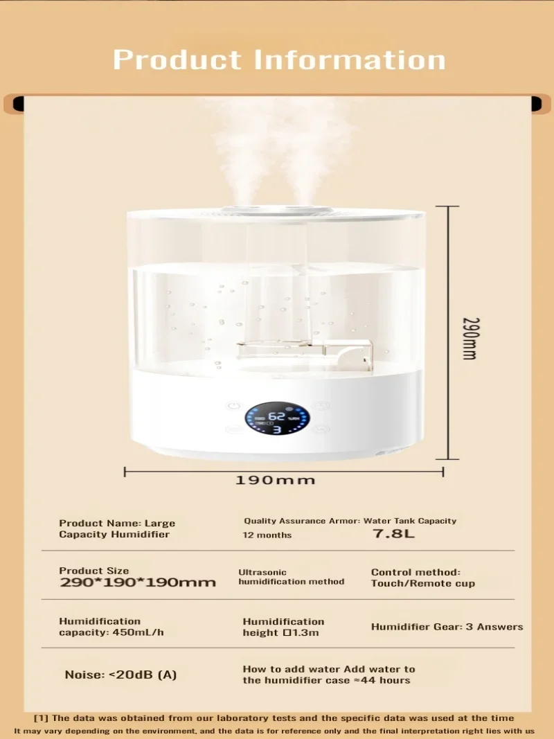مرطب سطح المكتب المنزلي ذو سعة كبيرة، مرطب ثنائي النفث، ترطيب عطري، موزع هواء Nebuliz