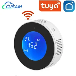 CUSAM Tuya-Detector de fugas de Gas Combustible, alarma inteligente con Wifi, GLP, Gas Natural, Sensor de seguridad para el hogar, Control por aplicación