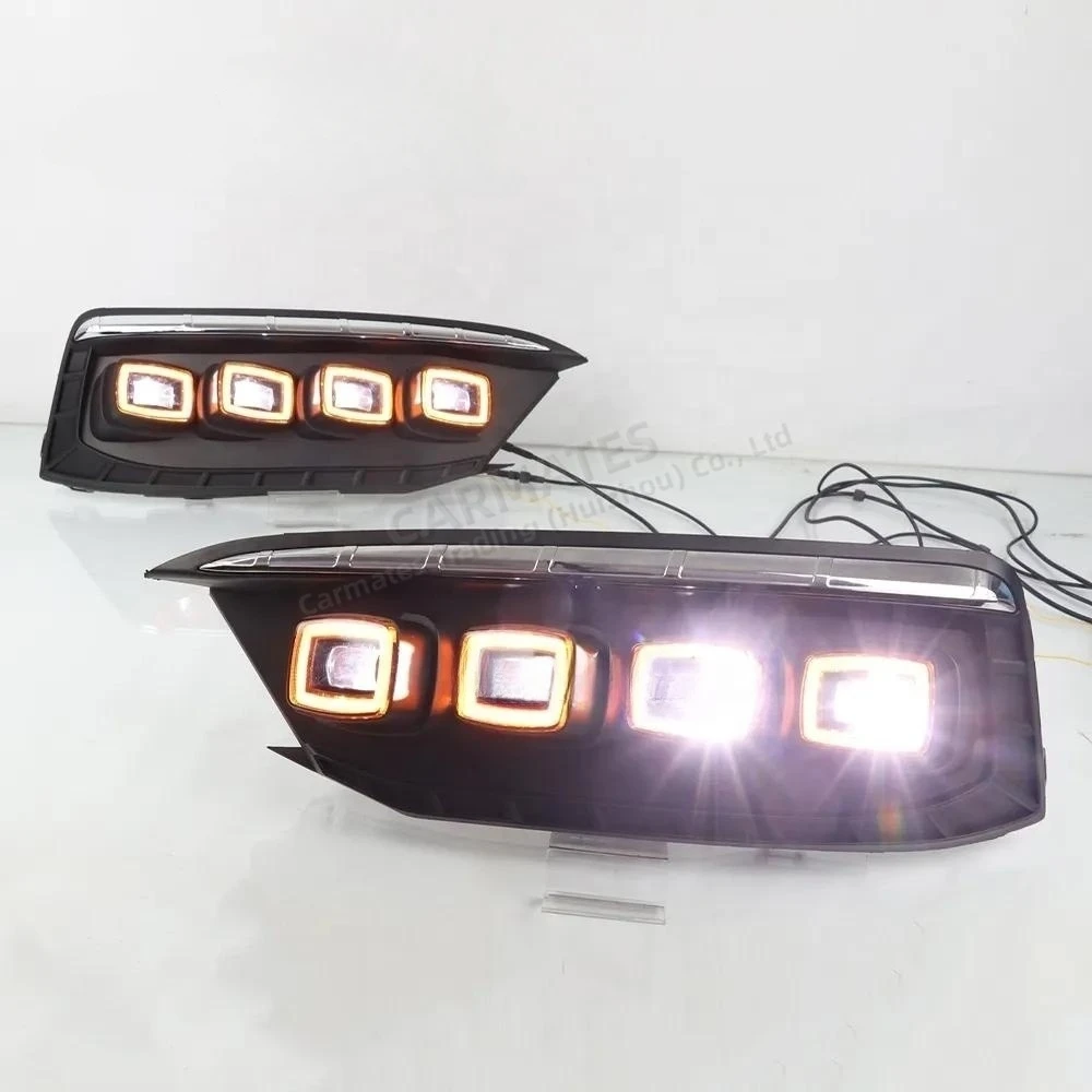 CARMATES Led Daytime Running Lights With Dynamic Turn Signal Daylights Fog Lamp  DRL For Honda Civic 2019 2020 Type A