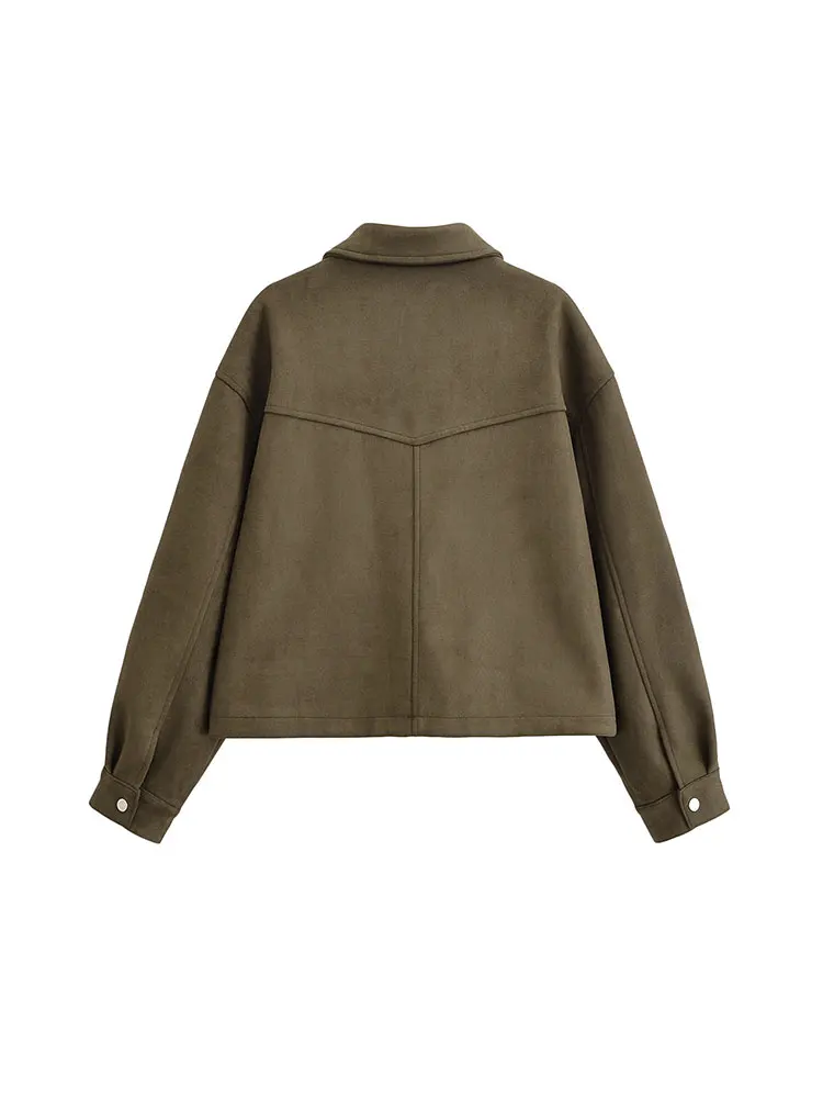 NLZGMSJ Women's Autumn Winter Fashion Coats Solid Turn-Down Collar Long Sleeve Pockets Buttons Zipper Female Casual Chic Jackets