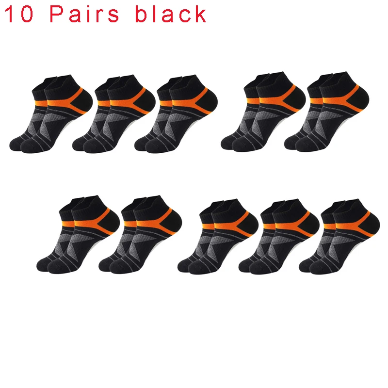 5 Paar hochwertige Socken für Herren, Sommer, Outdoor, lässig, Baumwollsocken, kurze, atmungsaktive schwarze Söckchen, Laufen, Sportsocken, Größe 38–45