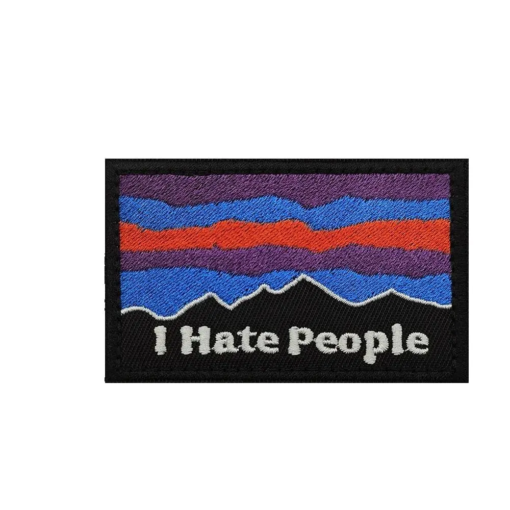 

I Hate People Funny Embroidered Patch, Outdoor Meme Morale Badge with Hook & Loop, Hiking Camping Backpack Gift