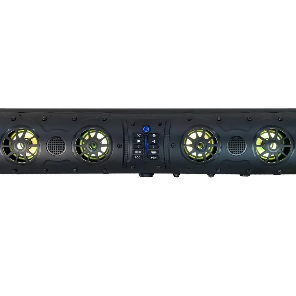 

Саундбар для улицы, морской динамик Bluetooth 27 дюймов с подсветкой и LED-эффектами, акустическая система для UTV, ATV, гольф-каров