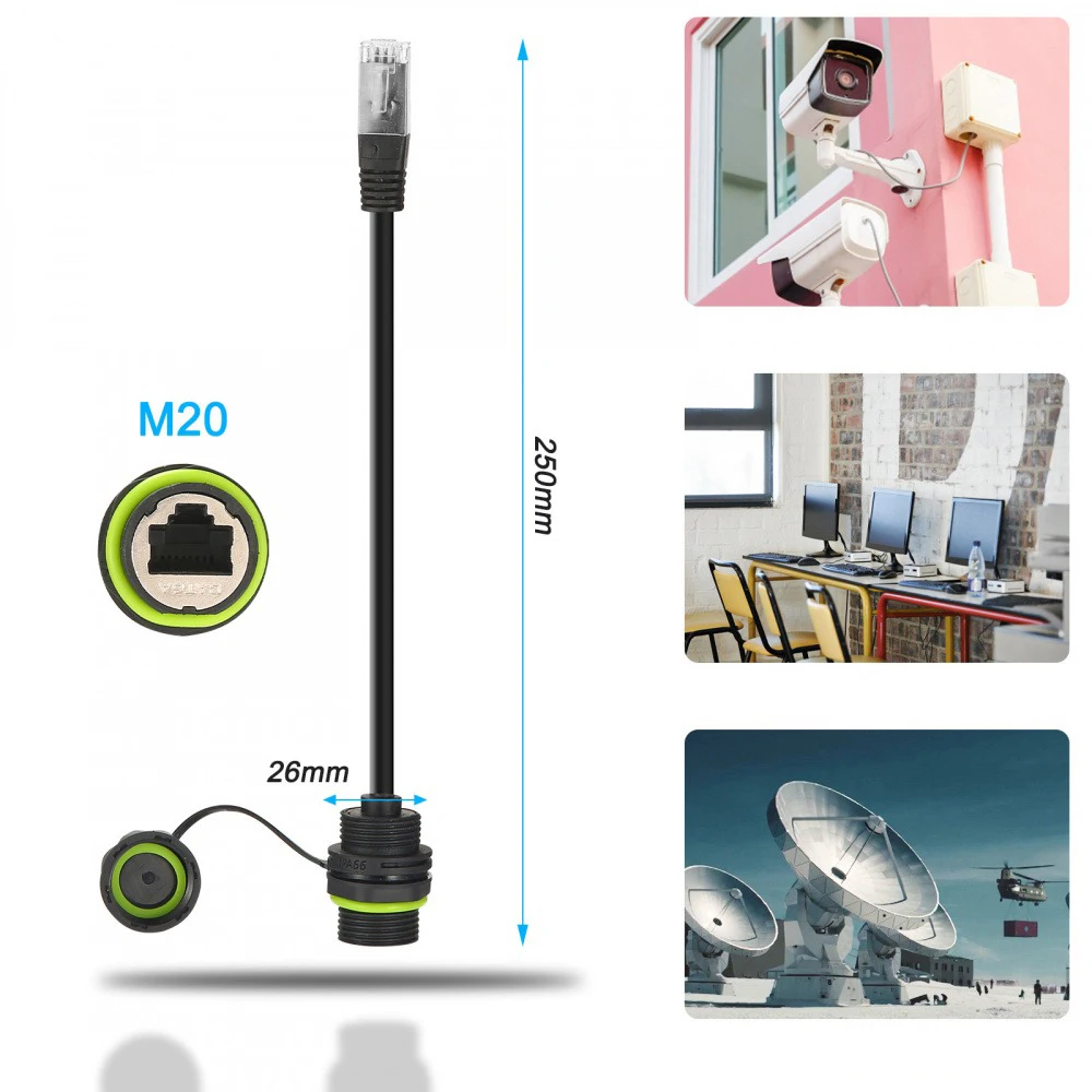 

RJ45 8P8C IP68 Waterproof Panel Mount Type Shielded Signal Aviation Connector RJ45 Network Communication Connector