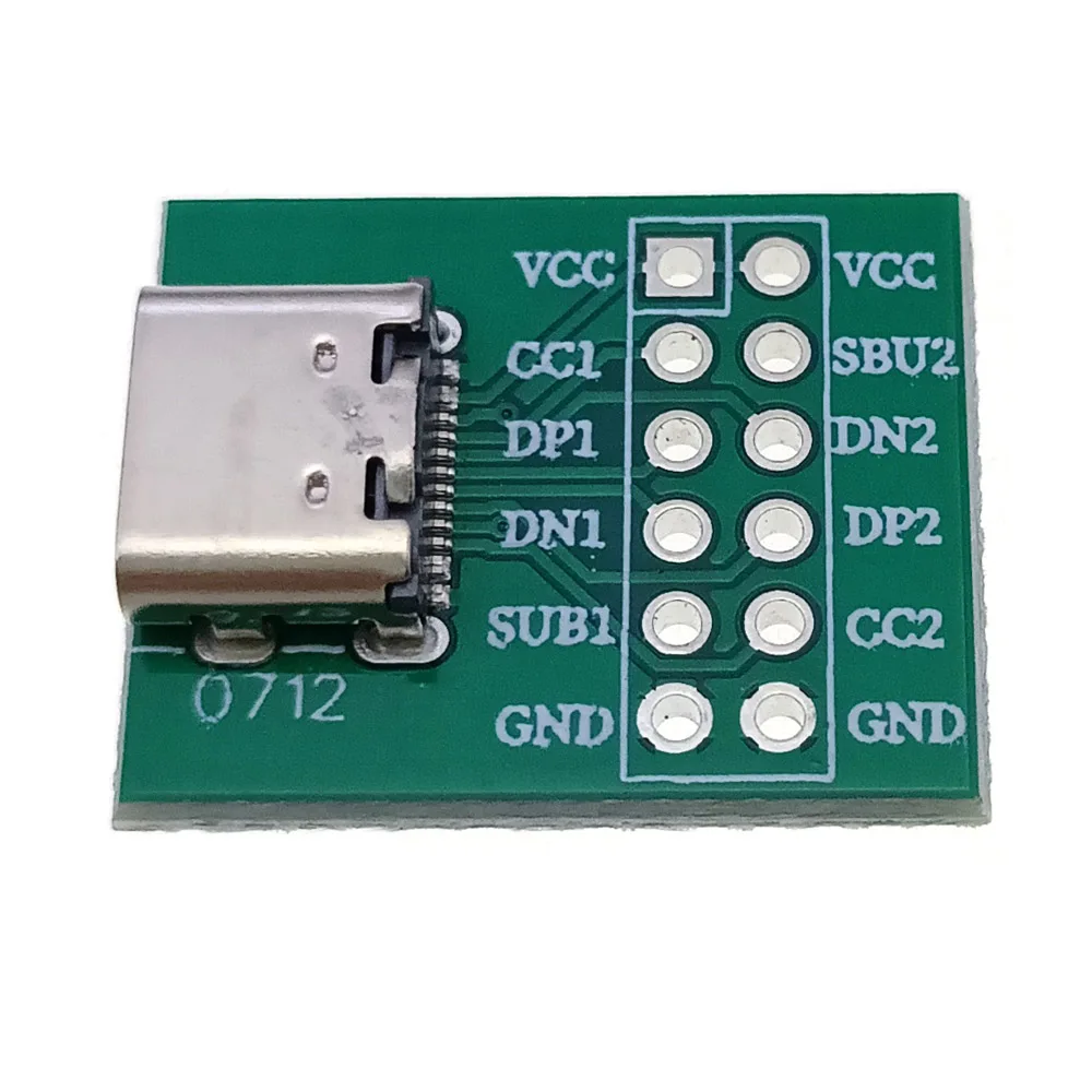 50pcs Type-C Female Test Board USB3.1 16P to 2.54 High Current Power Adapter Board Module for Arduino