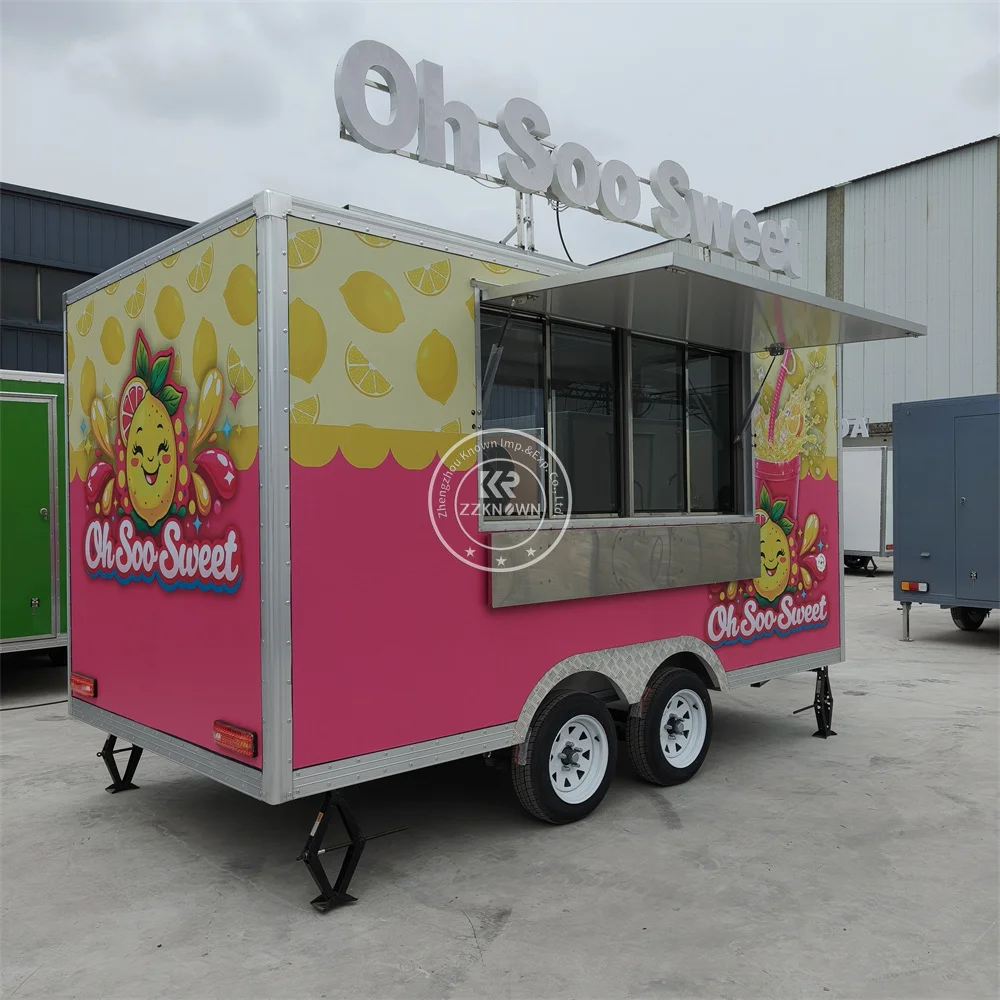 Mobile Burger Truck Coffee Ice Cream Kitchen Trailer Street Catering Cart Commercial Fast Food Truck Trailer With Full Equipment