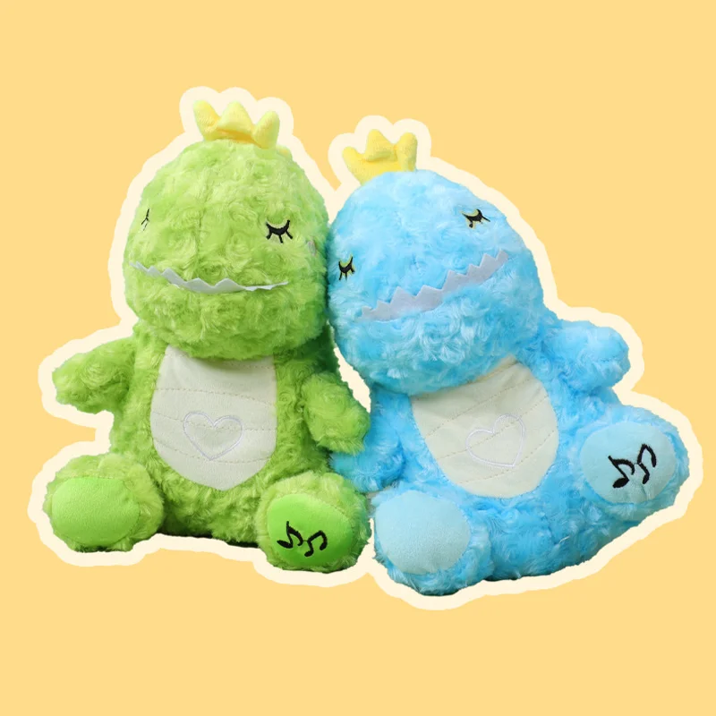 Atmungsaktives, leuchtendes Dinosaurier-Plüschtier, weiches, leuchtendes Stofftier, beruhigender Schlafbegleiter für Kinder, Babys, beruhigender Schlafenszeitkomfort