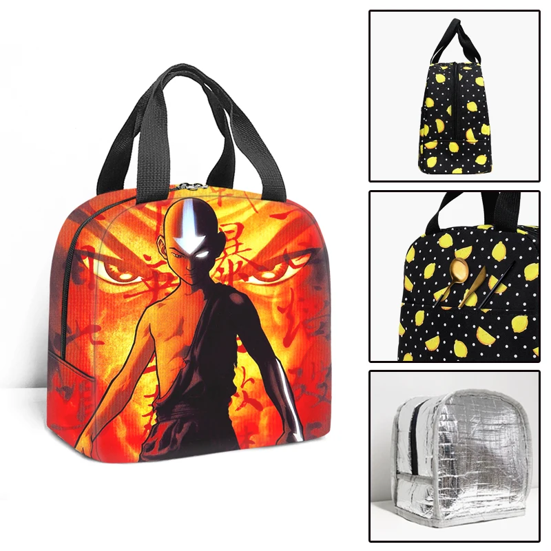 

Hip Hop Avatar The Last Airbender Student Work Lunchbox Thermal insulation Food Lunch Bag 3D Printed Portable Handbags Ice Bags