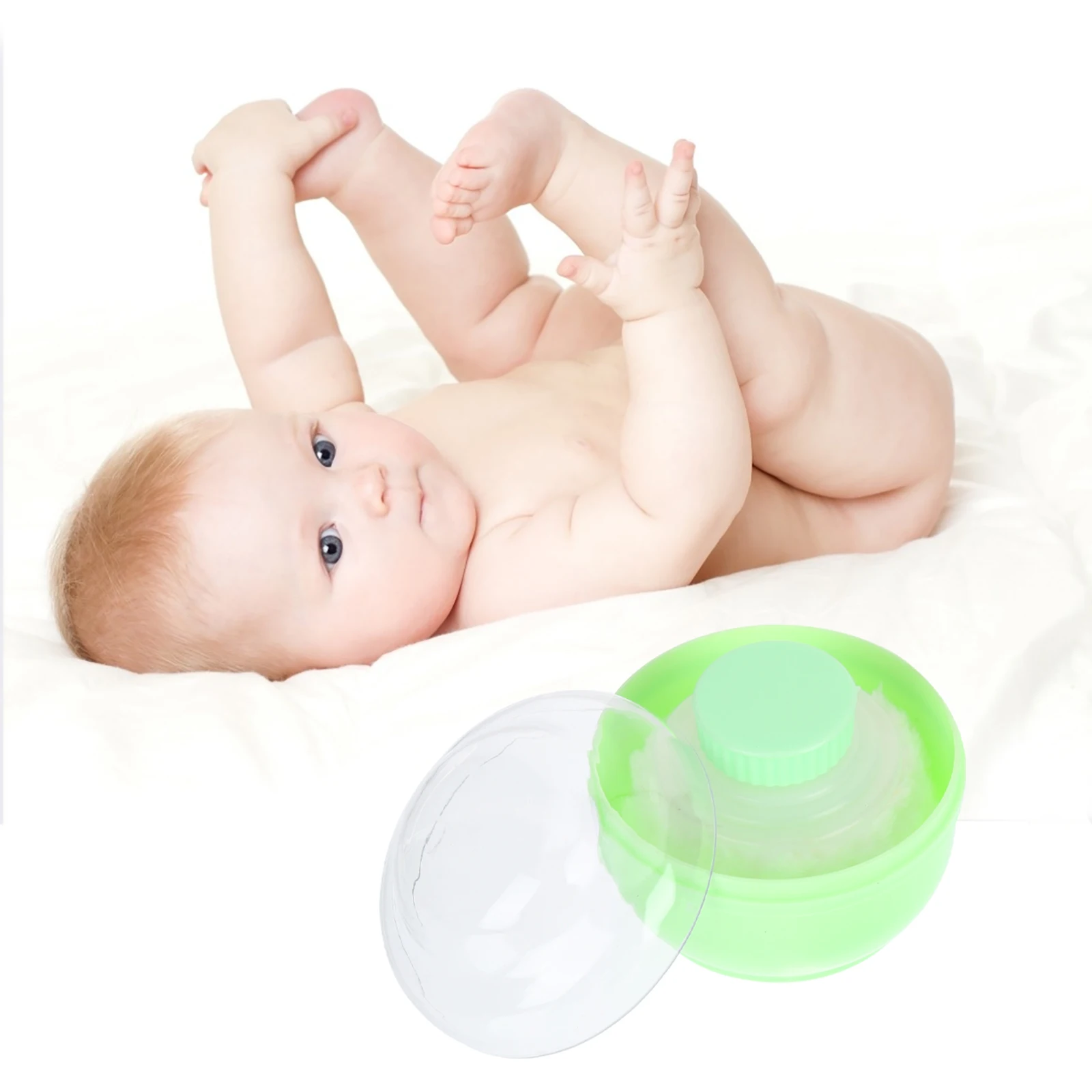 2Pcs Puff Fällen Langlebig Sicheres Material Lose Körper Pulver Behälter Tragbare Reise Make-Up Puff Applikator