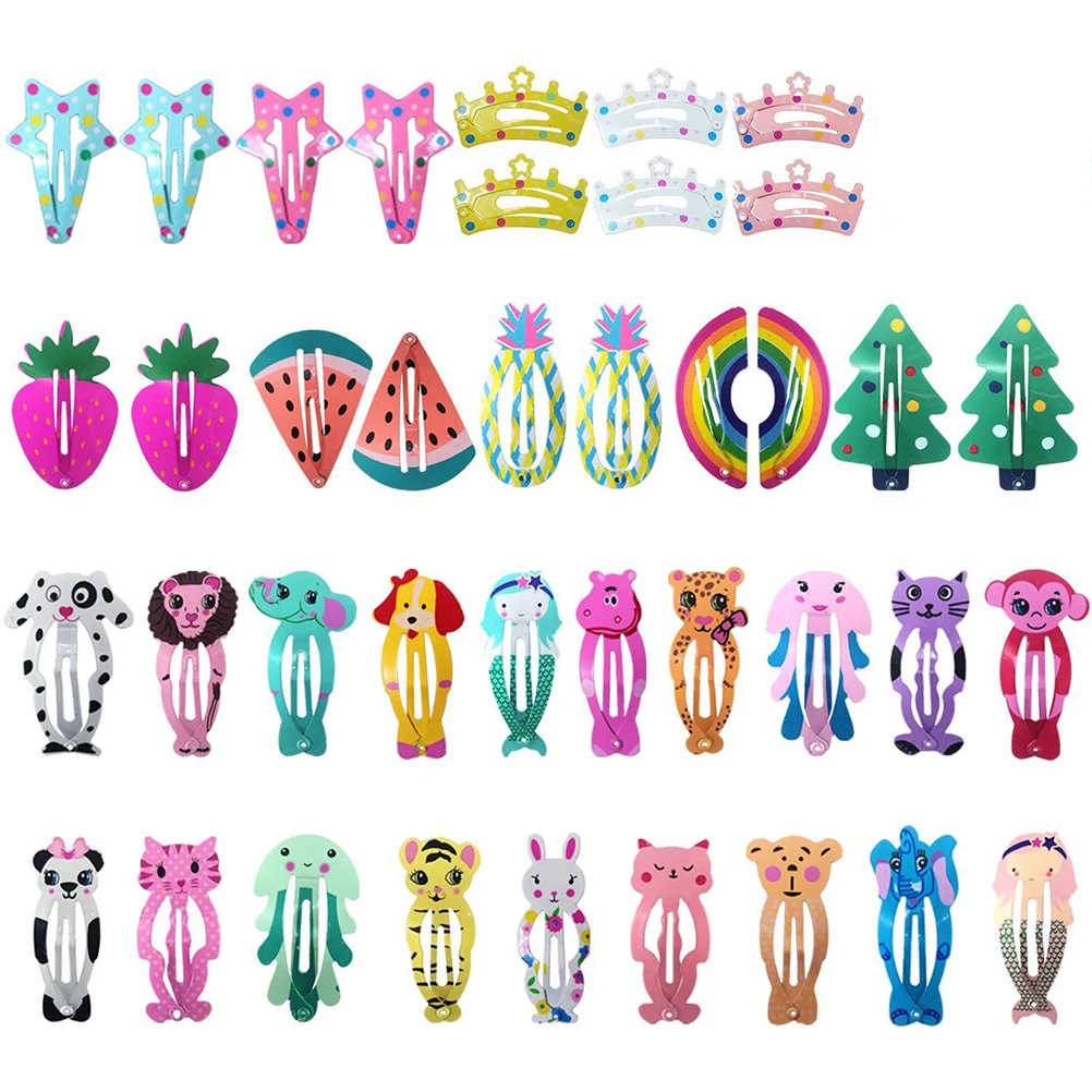 

100pcs Children Hair Clip Set Girls Accessories Miniature Clips Cartoon Hairpin Kids Headdress Christmas Gift